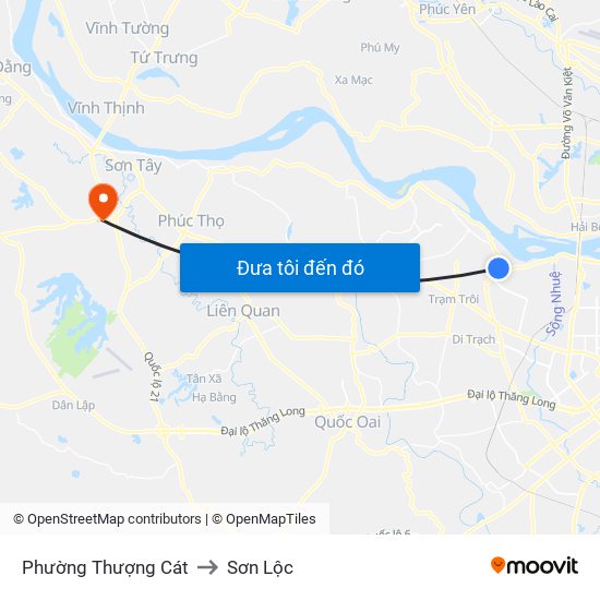 Phường Thượng Cát to Sơn Lộc map