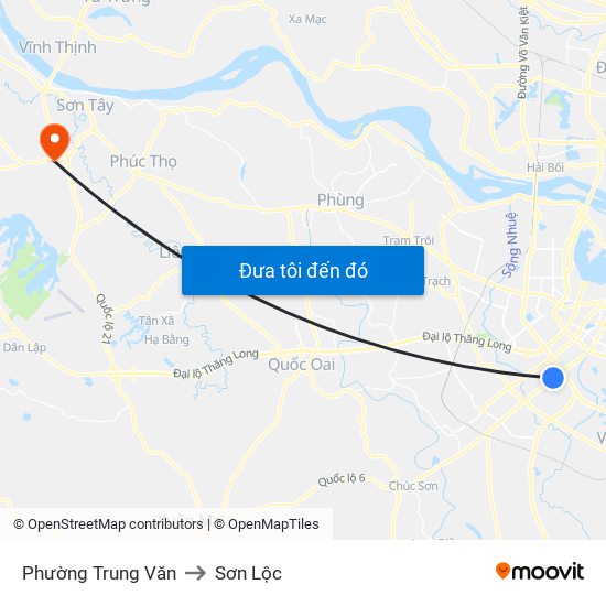 Phường Trung Văn to Sơn Lộc map