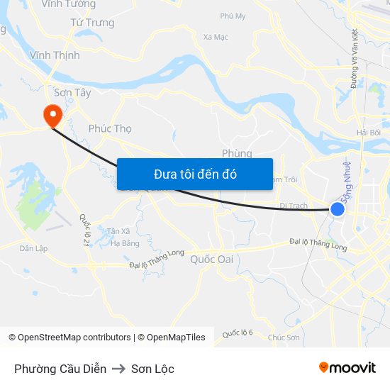 Phường Cầu Diễn to Sơn Lộc map