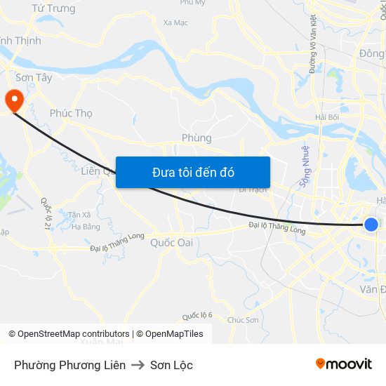 Phường Phương Liên to Sơn Lộc map