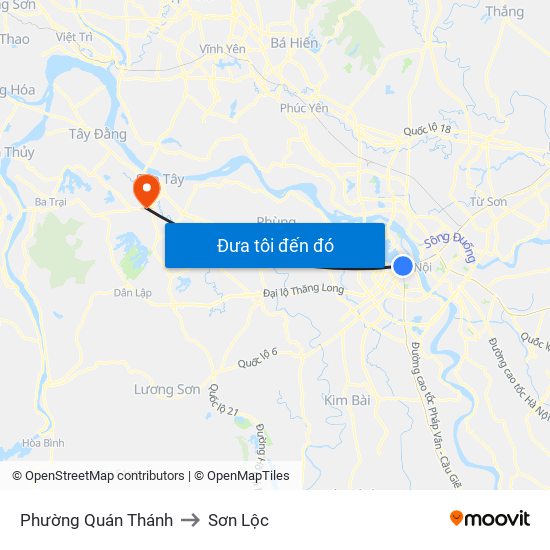 Phường Quán Thánh to Sơn Lộc map