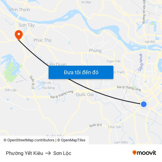 Phường Yết Kiêu to Sơn Lộc map