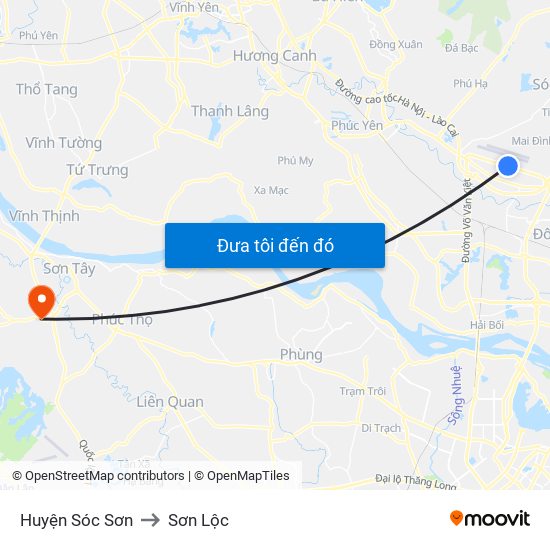 Huyện Sóc Sơn to Sơn Lộc map