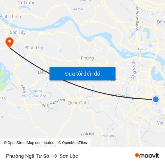Phường Ngã Tư Sở to Sơn Lộc map