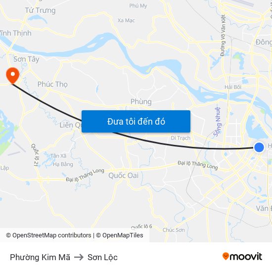 Phường Kim Mã to Sơn Lộc map