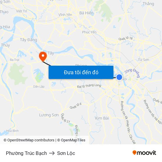 Phường Trúc Bạch to Sơn Lộc map