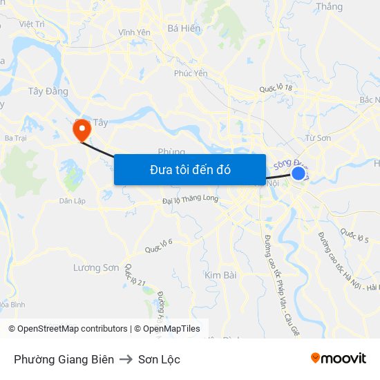 Phường Giang Biên to Sơn Lộc map