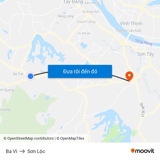 Ba Vì to Sơn Lộc map
