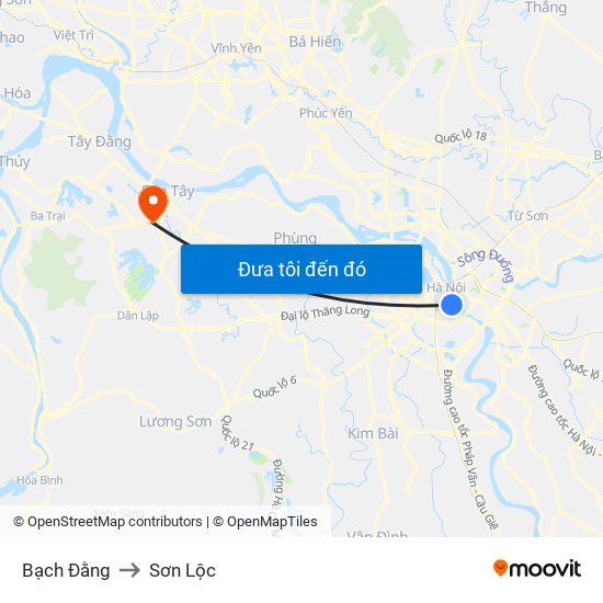 Bạch Đằng to Sơn Lộc map