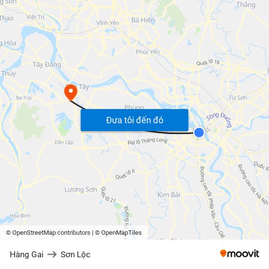 Hàng Gai to Sơn Lộc map