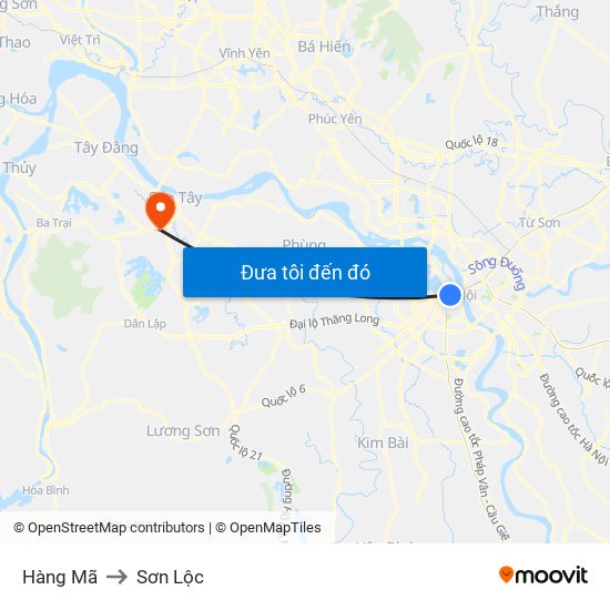 Hàng Mã to Sơn Lộc map