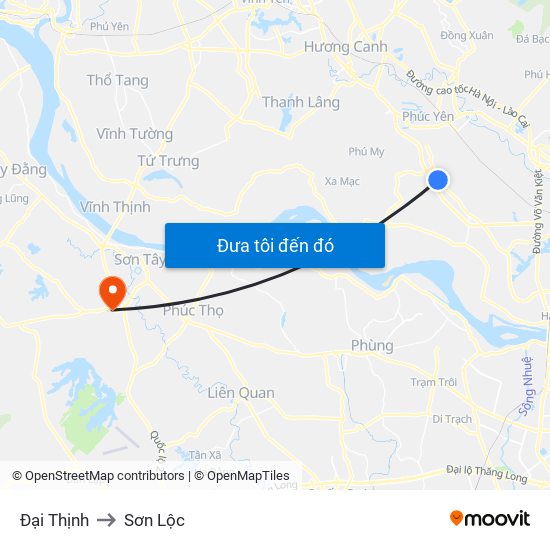 Đại Thịnh to Sơn Lộc map