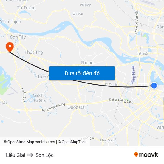 Liễu Giai to Sơn Lộc map