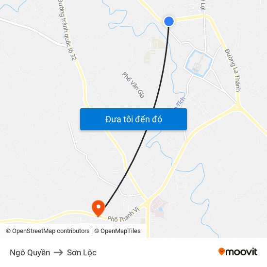 Ngô Quyền to Sơn Lộc map
