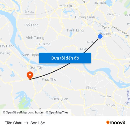 Tiền Châu to Sơn Lộc map