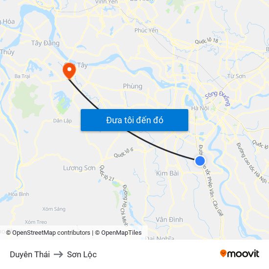 Duyên Thái to Sơn Lộc map