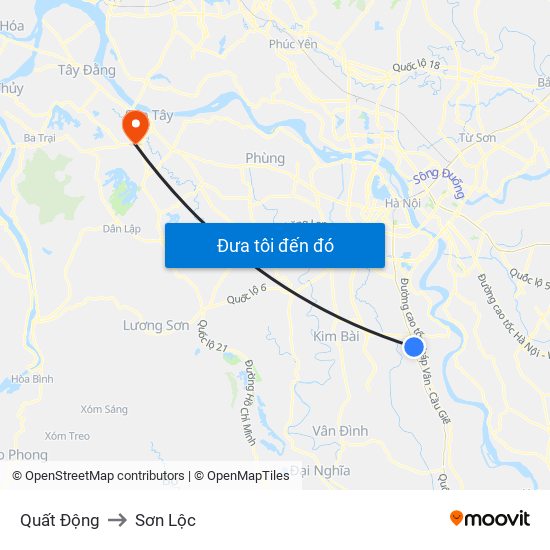Quất Động to Sơn Lộc map