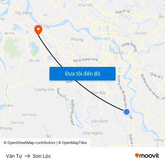 Văn Tự to Sơn Lộc map
