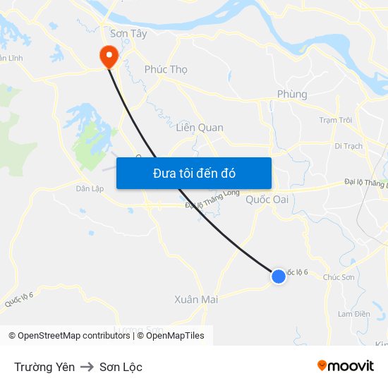 Trường Yên to Sơn Lộc map