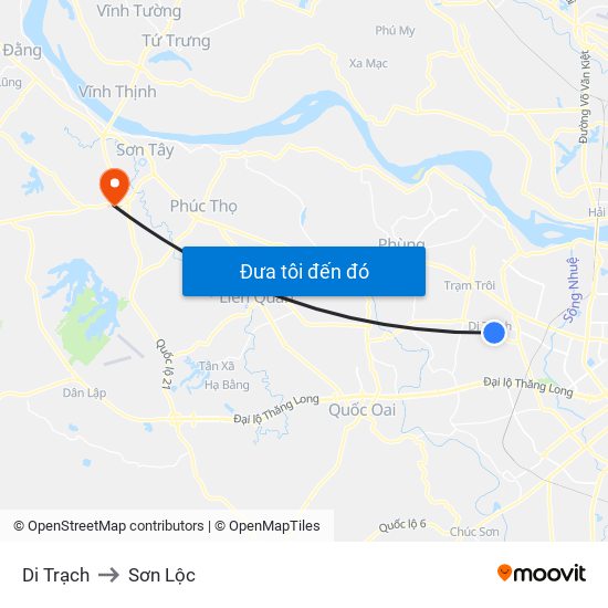 Di Trạch to Sơn Lộc map
