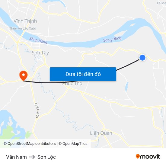 Vân Nam to Sơn Lộc map