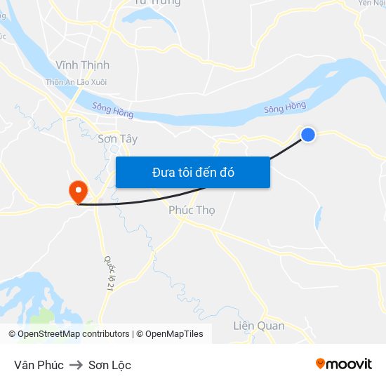 Vân Phúc to Sơn Lộc map