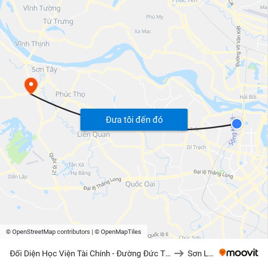 Đối Diện Học Viện Tài Chính - Đường Đức Thắng to Sơn Lộc map