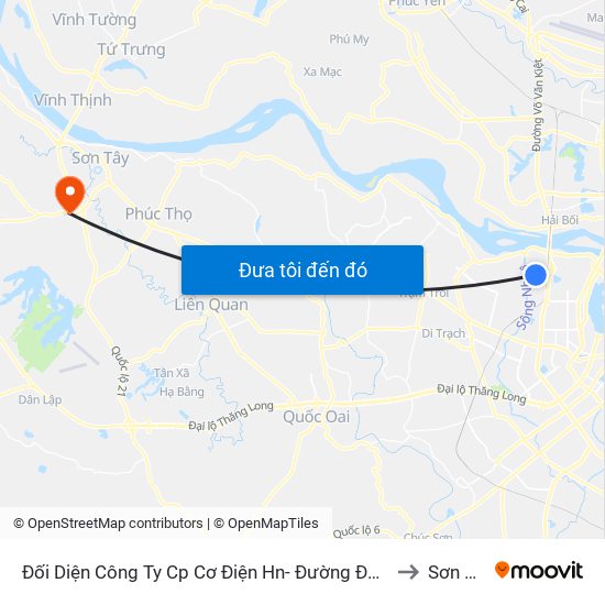 Đối Diện Công Ty Cp Cơ Điện Hn- Đường Đức Thắng to Sơn Lộc map