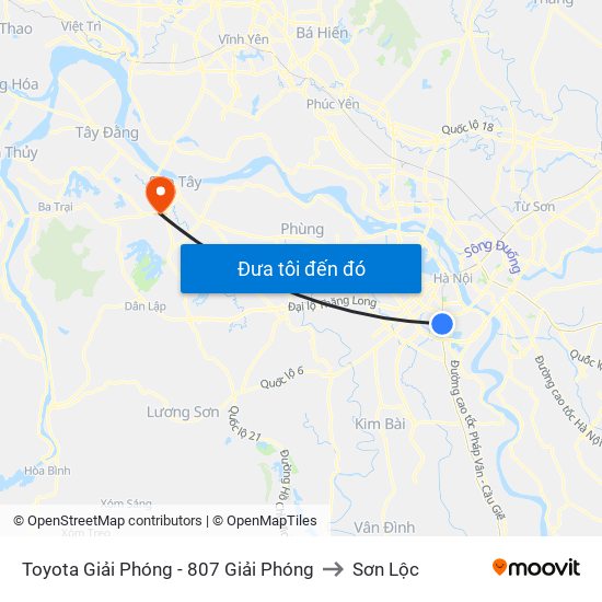 Toyota Giải Phóng - 807 Giải Phóng to Sơn Lộc map
