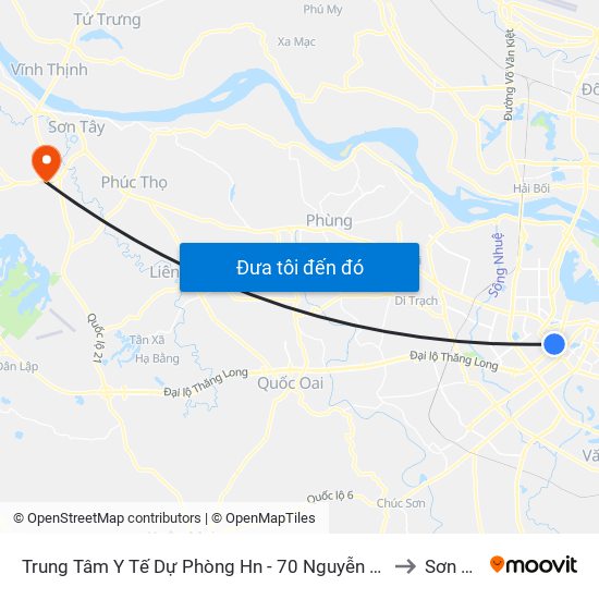 Trung Tâm Y Tế Dự Phòng Hn - 70 Nguyễn Chí Thanh to Sơn Lộc map