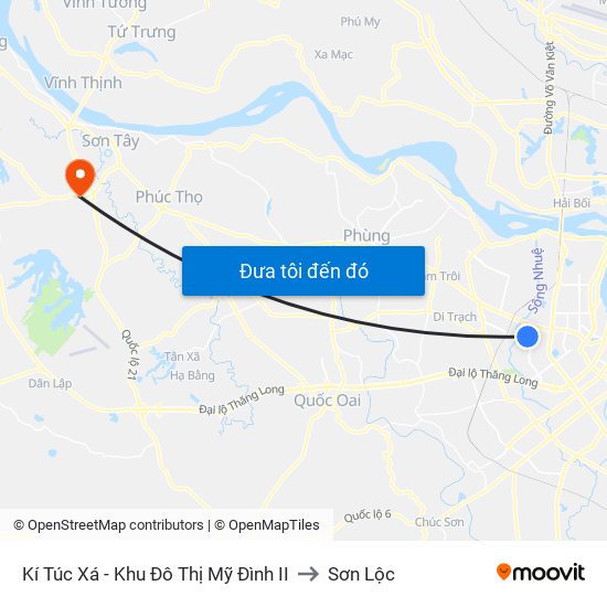 Kí Túc Xá - Khu Đô Thị Mỹ Đình II to Sơn Lộc map