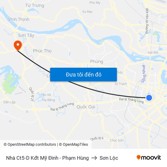 Nhà Ct5-D Kđt Mỹ Đình - Phạm Hùng to Sơn Lộc map