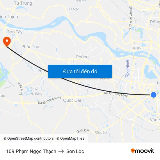 109 Phạm Ngọc Thạch to Sơn Lộc map