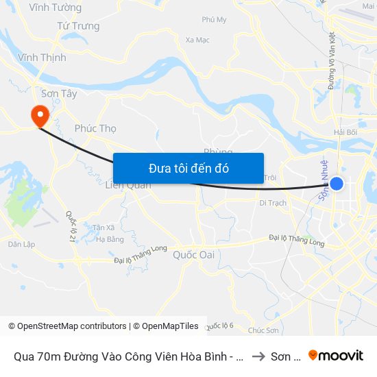 Qua 70m Đường Vào Công Viên Hòa Bình - Phạm Văn Đồng to Sơn Lộc map