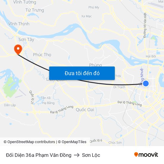 Đối Diện 36a Phạm Văn Đồng to Sơn Lộc map