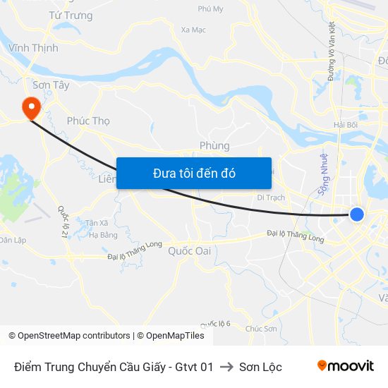 Điểm Trung Chuyển Cầu Giấy - Gtvt 01 to Sơn Lộc map