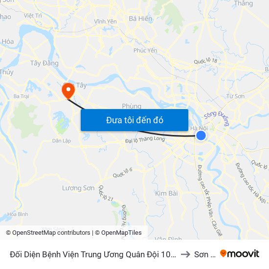 Đối Diện Bệnh Viện Trung Ương Quân Đội 108 - Trần Hưng Đạo to Sơn Lộc map