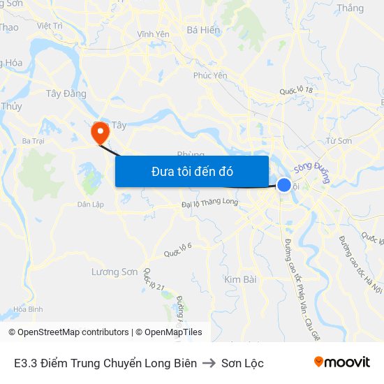 E3.3 Điểm Trung Chuyển Long Biên to Sơn Lộc map