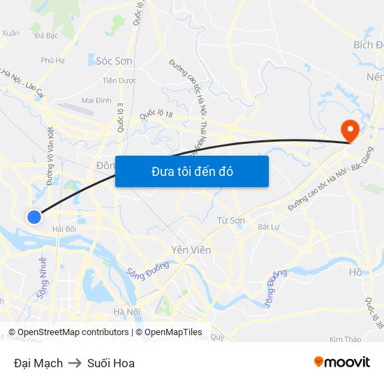 Đại Mạch to Suối Hoa map