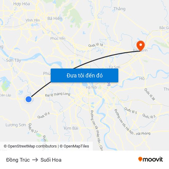 Đồng Trúc to Suối Hoa map