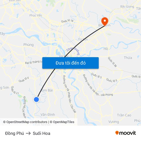 Đồng Phú to Suối Hoa map