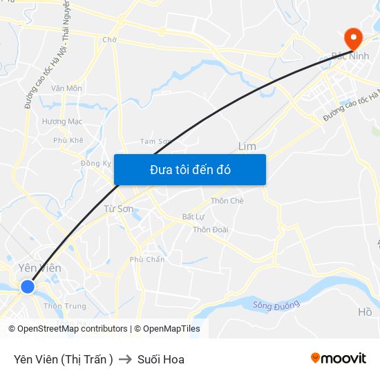 Yên Viên (Thị Trấn ) to Suối Hoa map