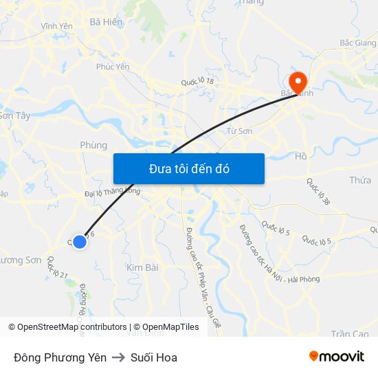 Đông Phương Yên to Suối Hoa map