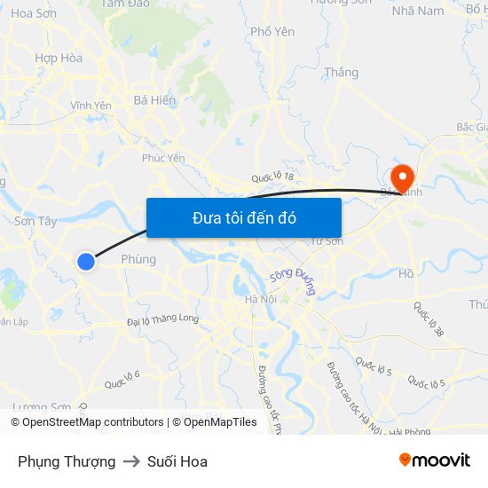 Phụng Thượng to Suối Hoa map