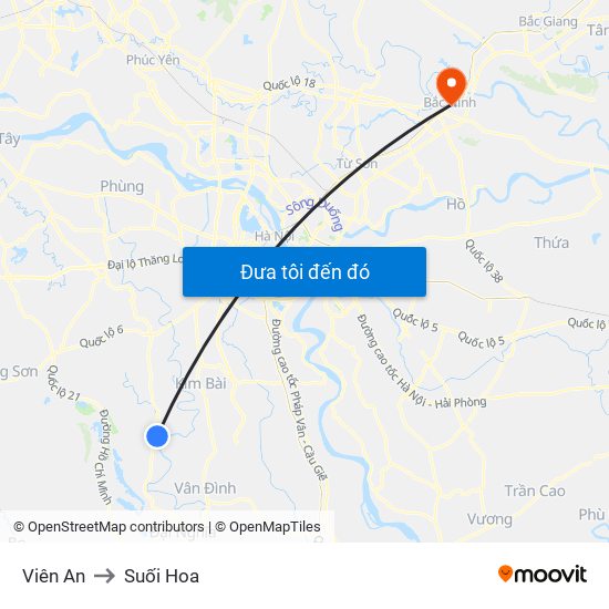 Viên An to Suối Hoa map