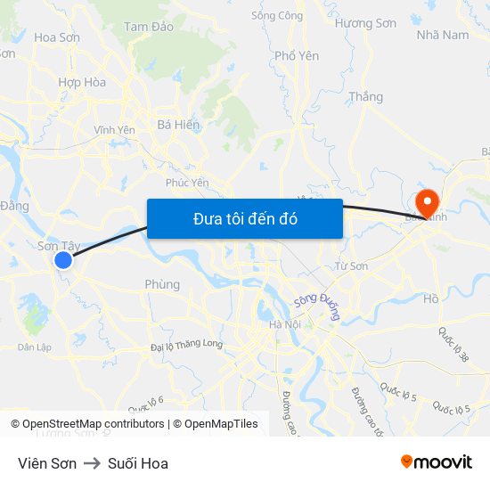 Viên Sơn to Suối Hoa map