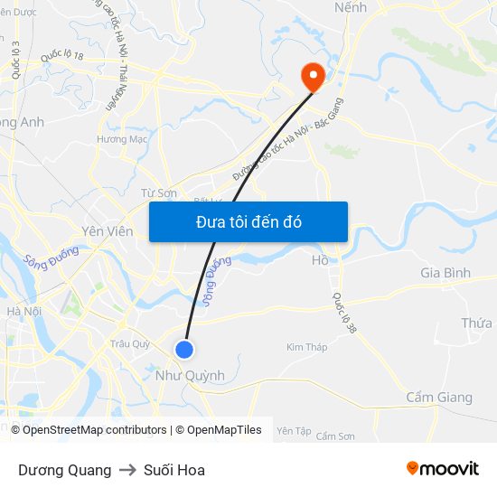 Dương Quang to Suối Hoa map