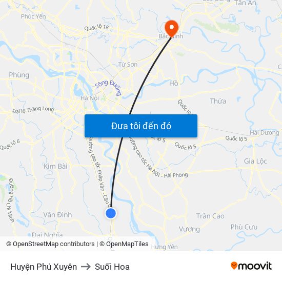 Huyện Phú Xuyên to Suối Hoa map