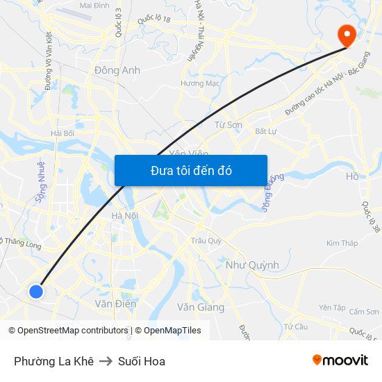 Phường La Khê to Suối Hoa map