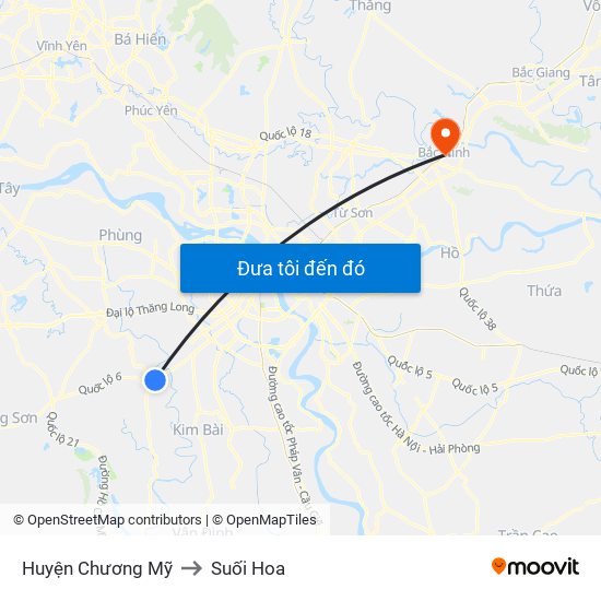 Huyện Chương Mỹ to Suối Hoa map